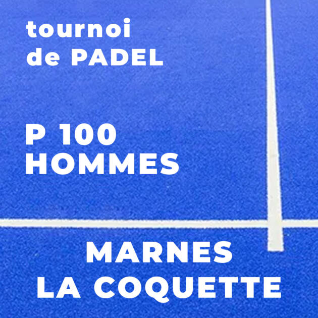 P100 Hommes - Marnes La Coquette - Vendredi 10 Janvier - 08h30-16h00
